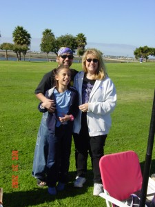 Johnny Hsuing, Ace Kite Fighter, with wife Gina and daughter Michelle.